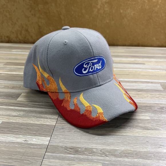 Ford Baseball Hat Fire Flames Adjustable Back - JL364 - Picture 1 of 6